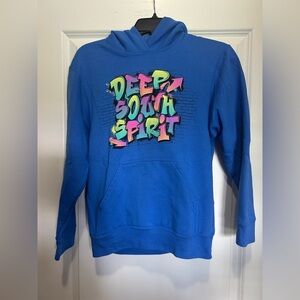 Port Authority Blue Hoodie with Colorful Graphic